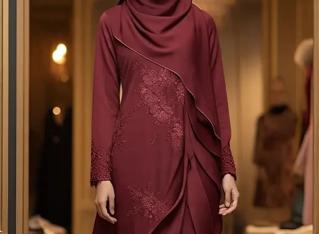 Gamis Burgundy & Mahogany 2025: Inspirasi Lebaran Elegan